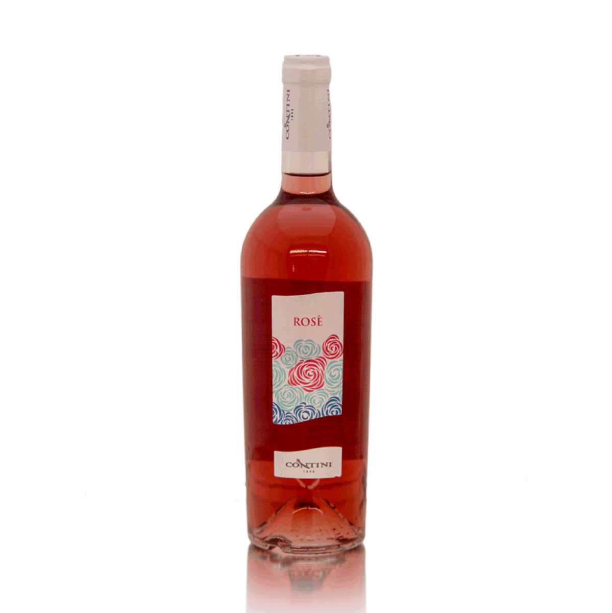 Flasche Rosewein von Contini aus Cabras, Sardinien. Nieddera Rosato