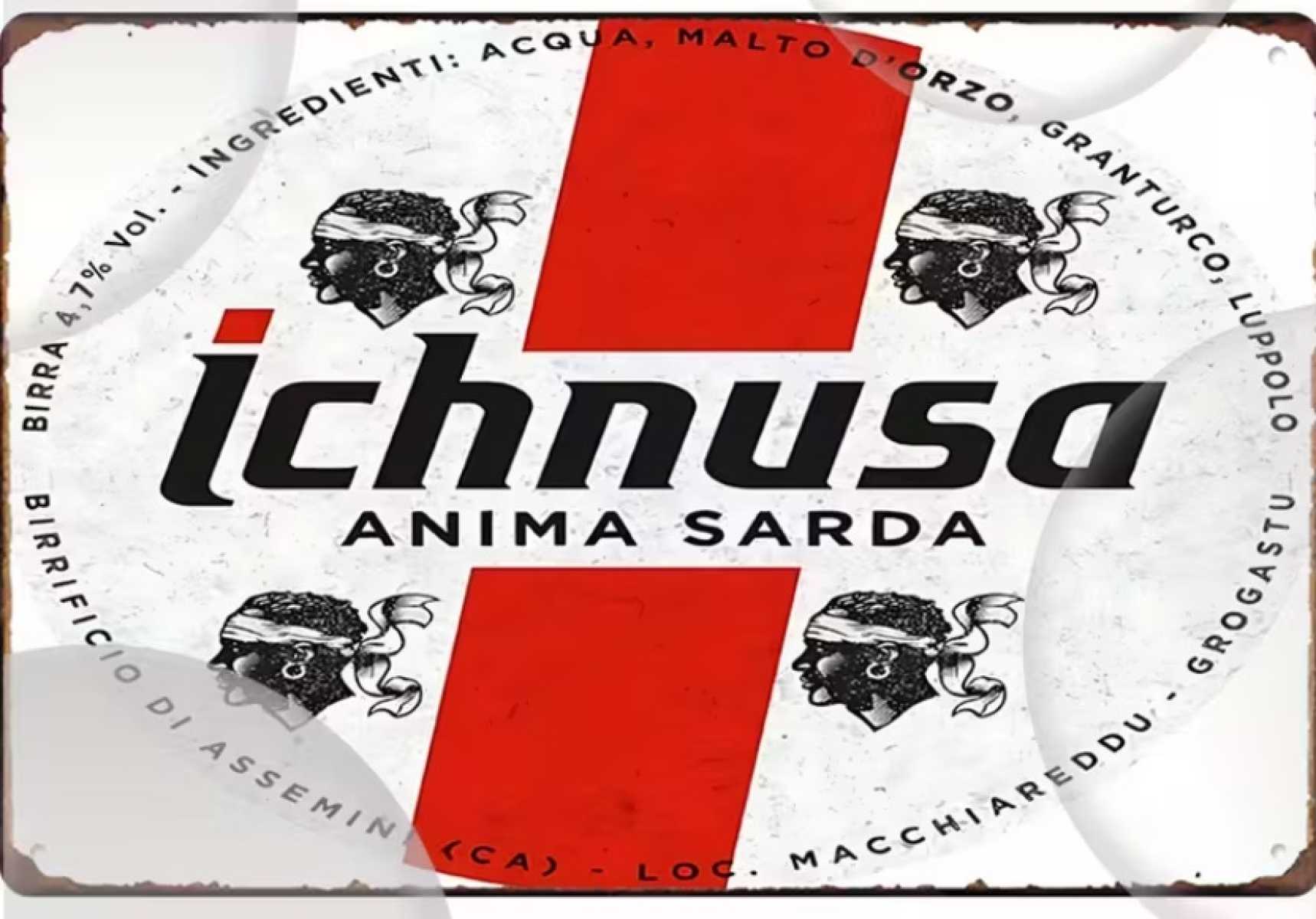 Ichnusa Vintage Blechtafel – Sardisches Flair im Retro-Stil (20 x 30 cm)