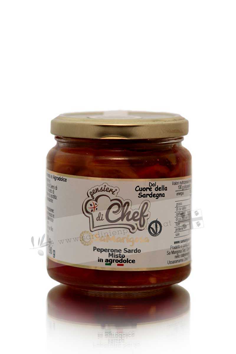 Glas mit Peperoncino, Artischockenpaste und Meeräsche